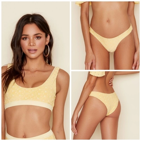 DIPPIN' Daisy's yellow eyelet bikini size M - Picture 1 of 15